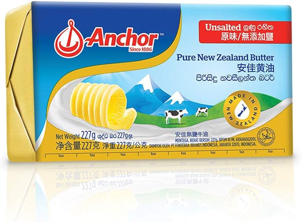 ANCHOR BUTTER UNSALTED 227 GM BLOCKS