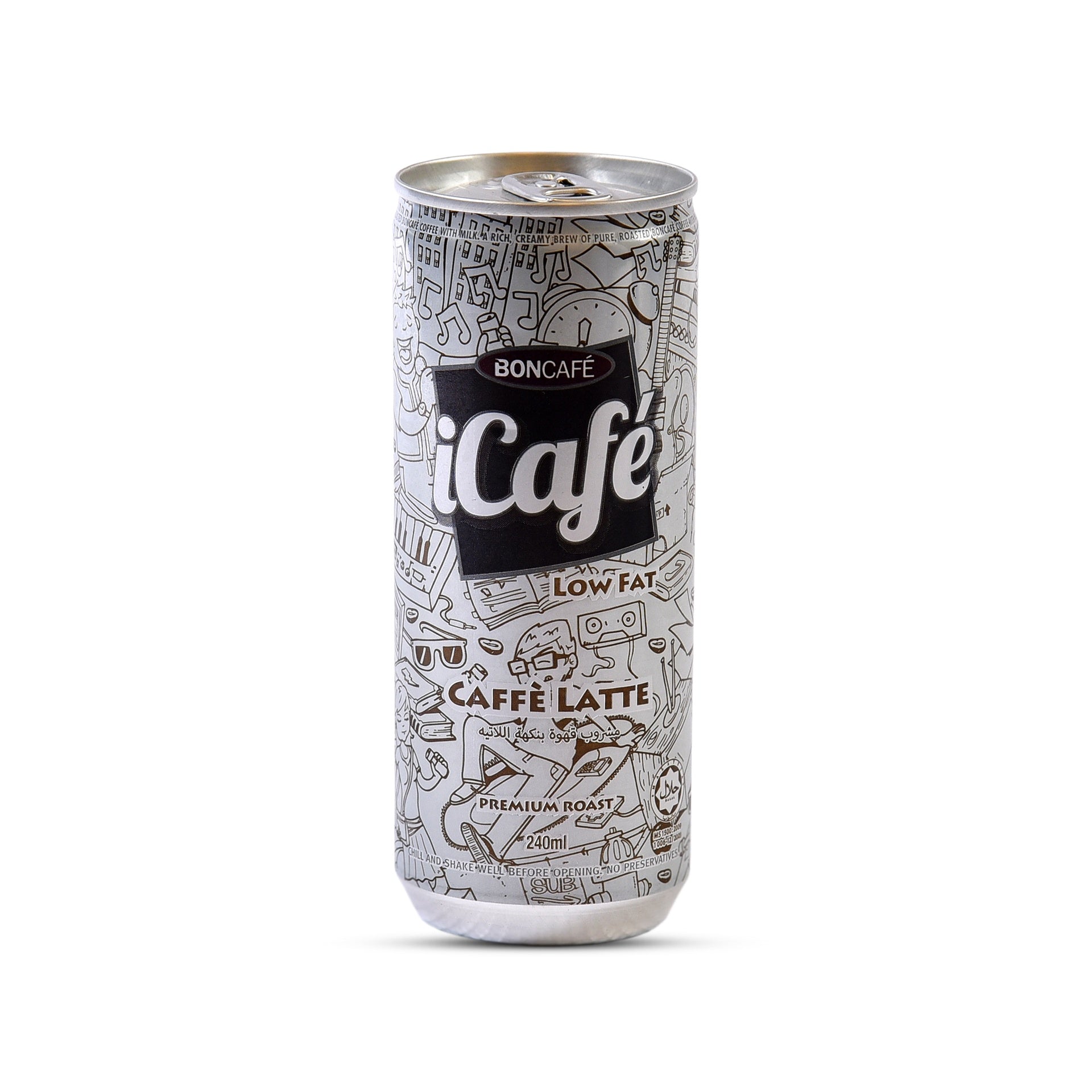 BONCAFE ICAFE CAFFE LATTE CAN 240ML