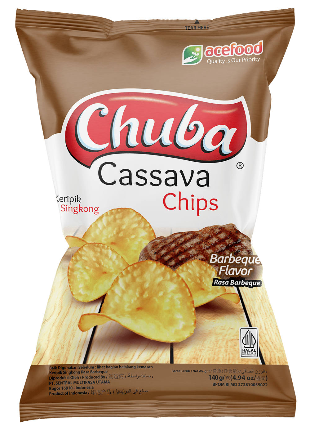 CHUBA CASSAVA CHIPS PACKET BBQ 140G