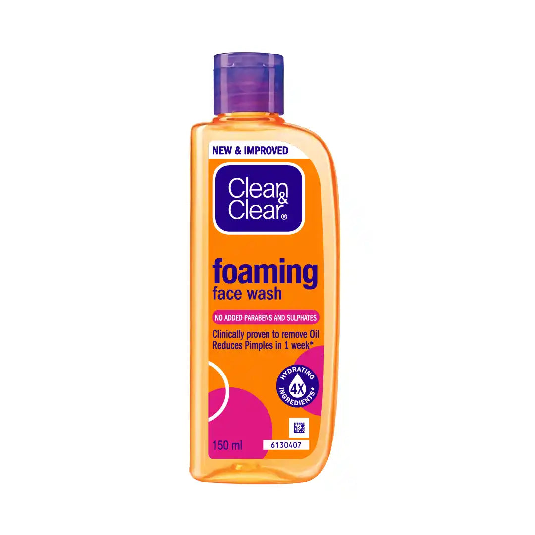 CLEAN&CLEAR FOAMING FACE WASH NO AD DED PARABENS 150ML