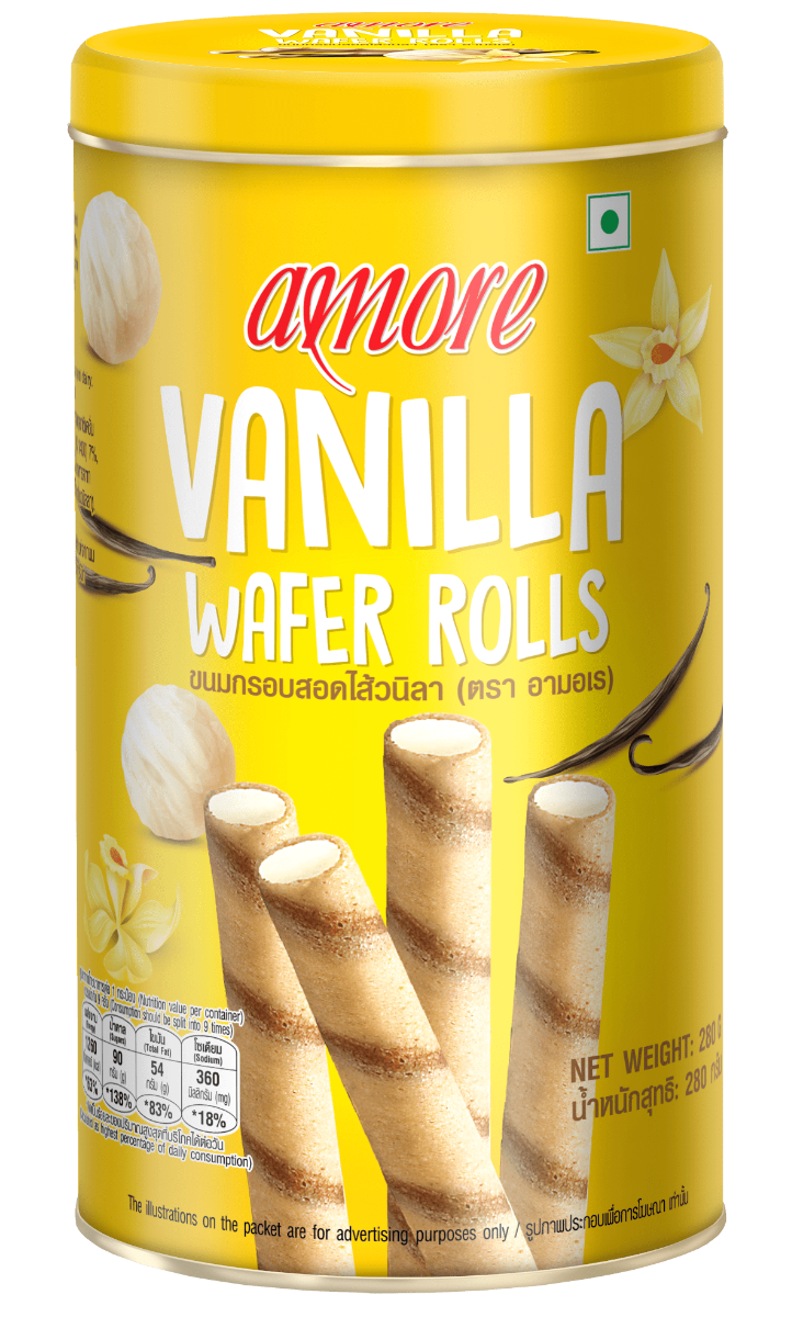 AMORE VANILLA WAFER ROLL 280G
